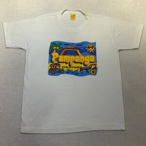 Vintage Justin Cariel T-Shirt Pampanga Philippines Graphic Print Size 18 White